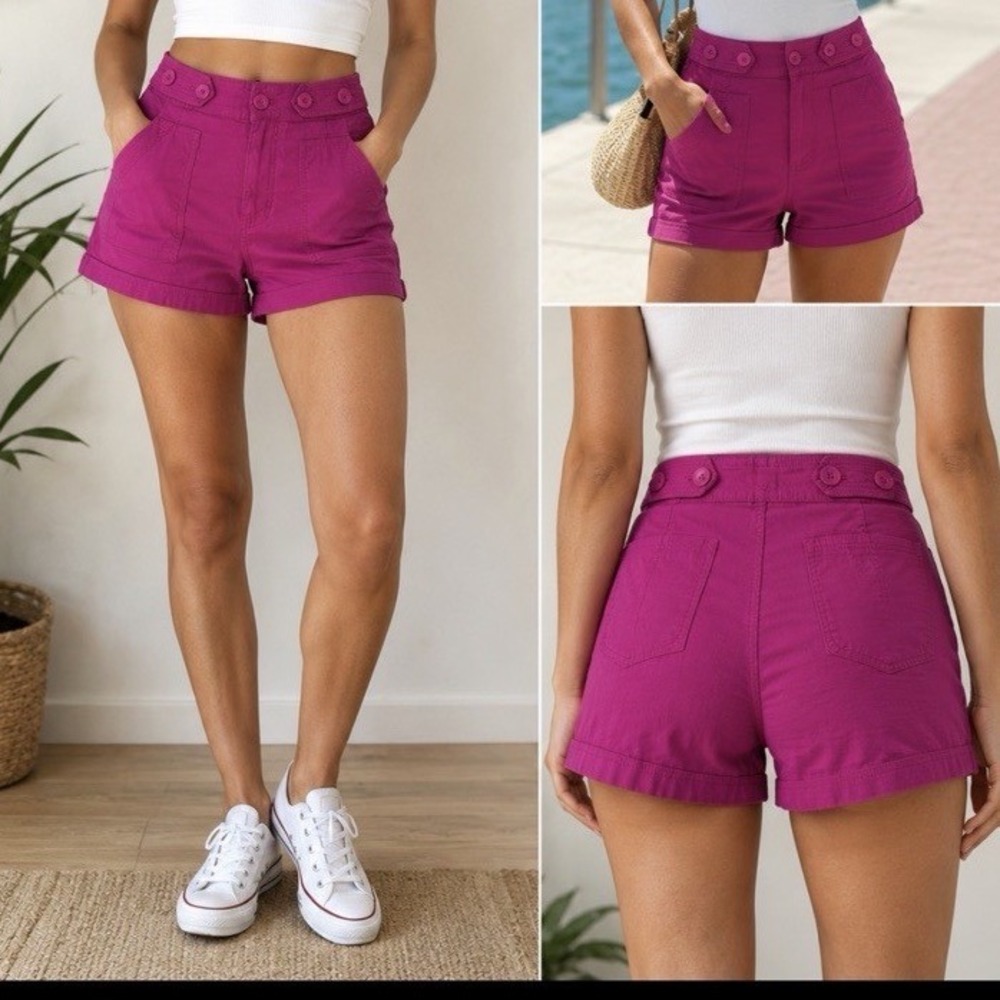 Anthropologie Maeve sailor shorts, bright pink,new,fun and flirty summertime